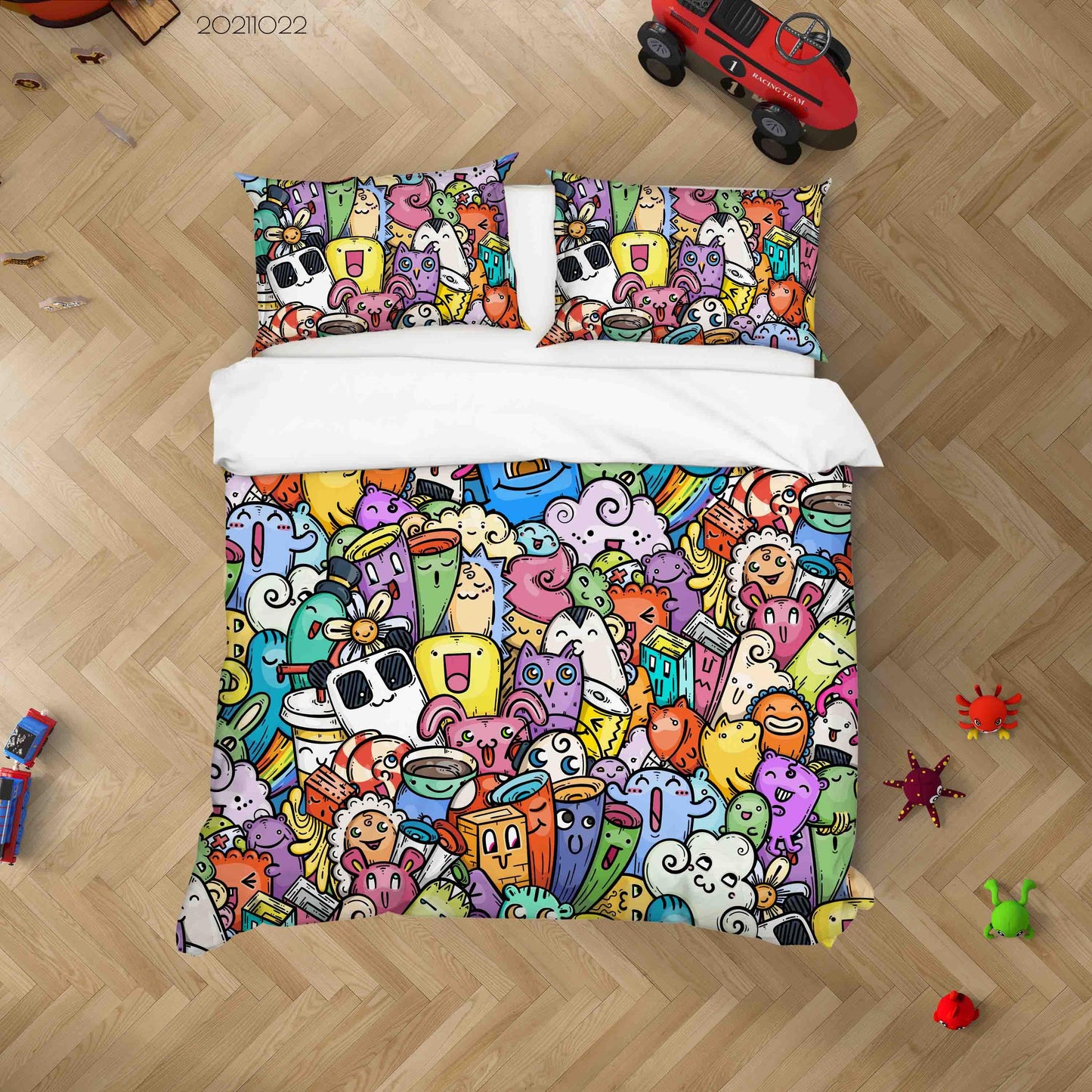 3D Abstract Monster Artistic Graffiti Quilt Cover Set Bedding Set Duvet Cover Pillowcases 71