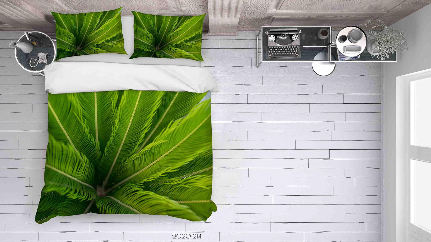 3D Botanical Green Leaves Plant Quilt Cover Set Bedding Set Duvet Cover Pillowcases LXL