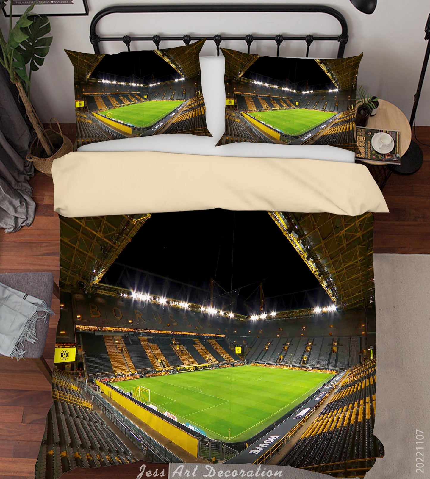 3D Borussia Dortmund Spectator Seats Lamplight Quilt Cover Set Bedding Set Duvet Cover Pillowcase 734