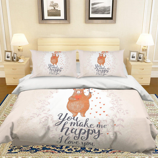 3D Cartoon Bear Quilt Cover Set Bedding Set Pillowcases 57