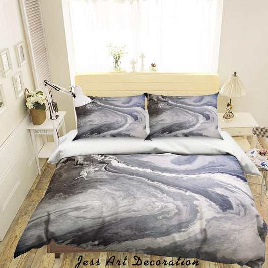 3D Abstract Grey Marble Quilt Cover Set Bedding Set Duvet Cover Pillowcases 247