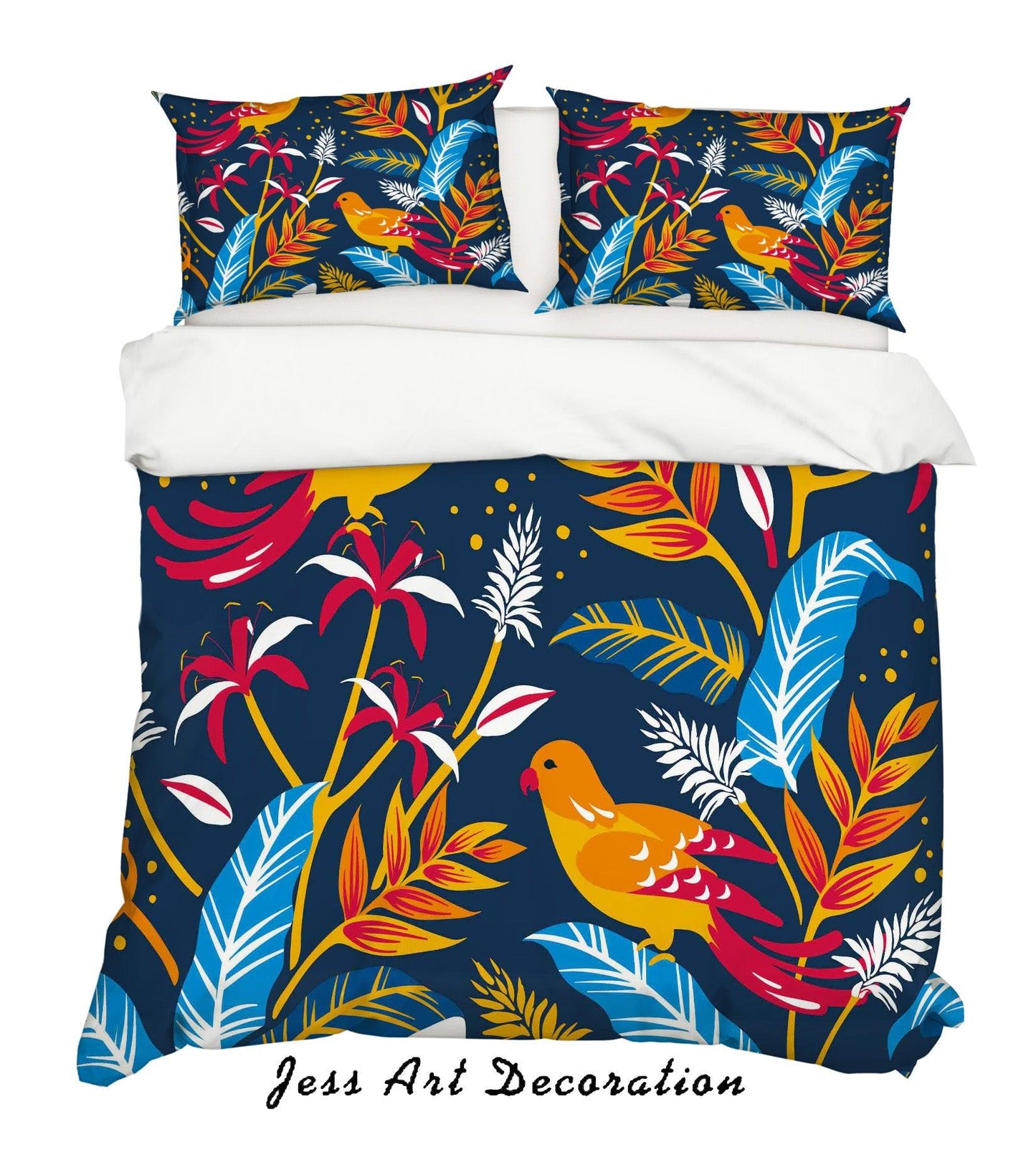 3D Blue Birds Floral Leaves Quilt Cover Set Bedding Set Duvet Cover Pillowcases SF94