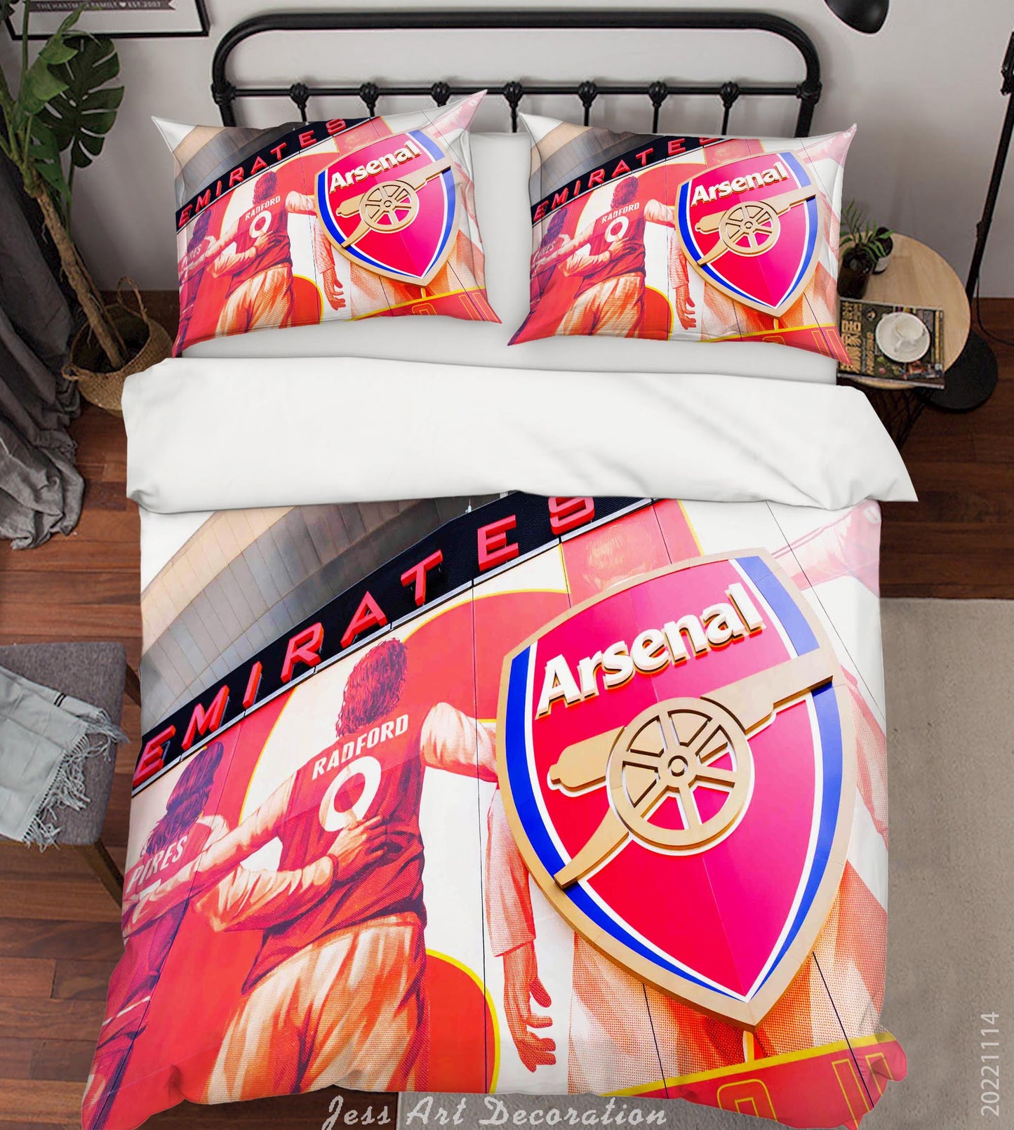 3D Arsenal FC Person Sign Quilt Cover Set Bedding Set Duvet Cover Pillowcase 883