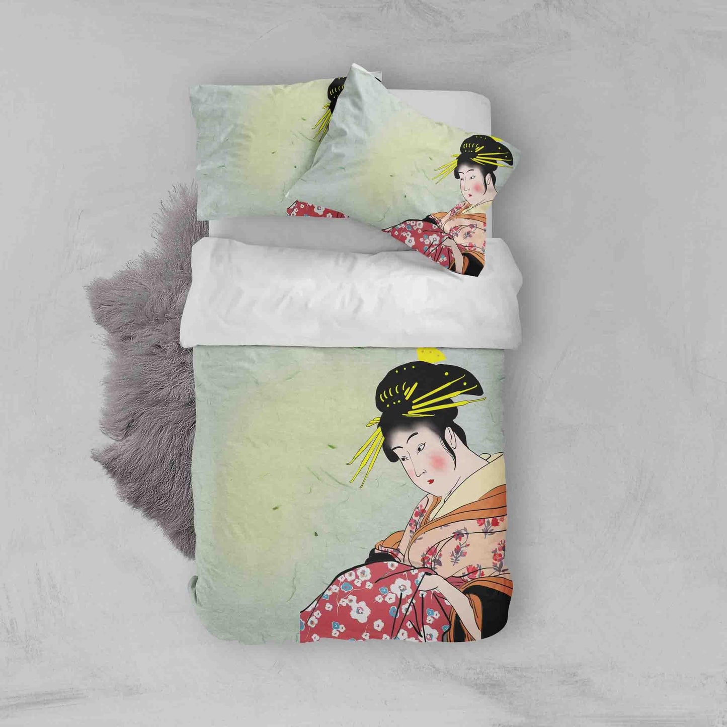 3D Abstract Japanese Beauty Quilt Cover Set Bedding Set Pillowcases 11