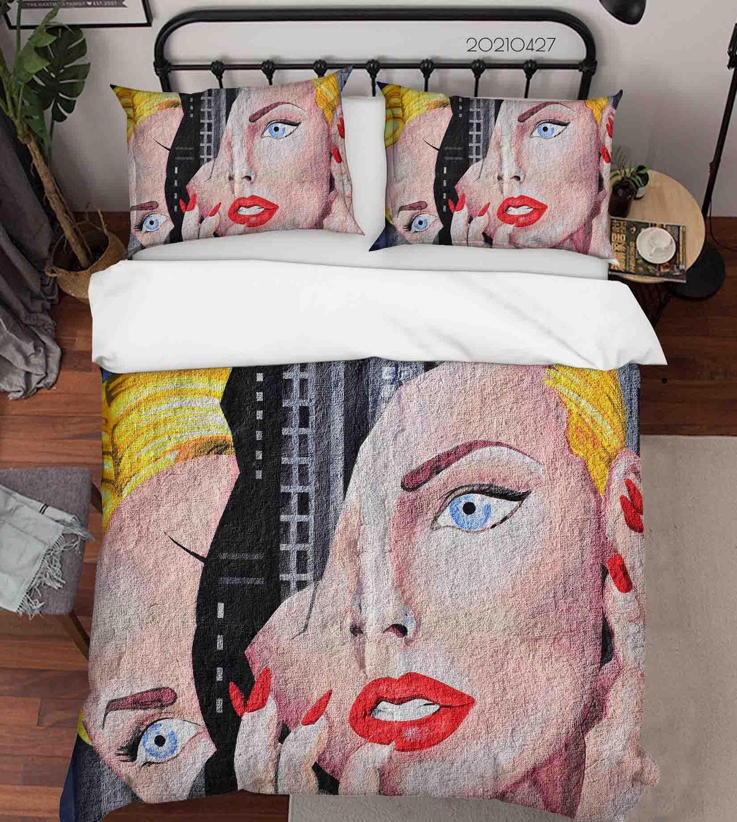3D Abstract Woman Graffiti Quilt Cover Set Bedding Set Duvet Cover Pillowcases 129
