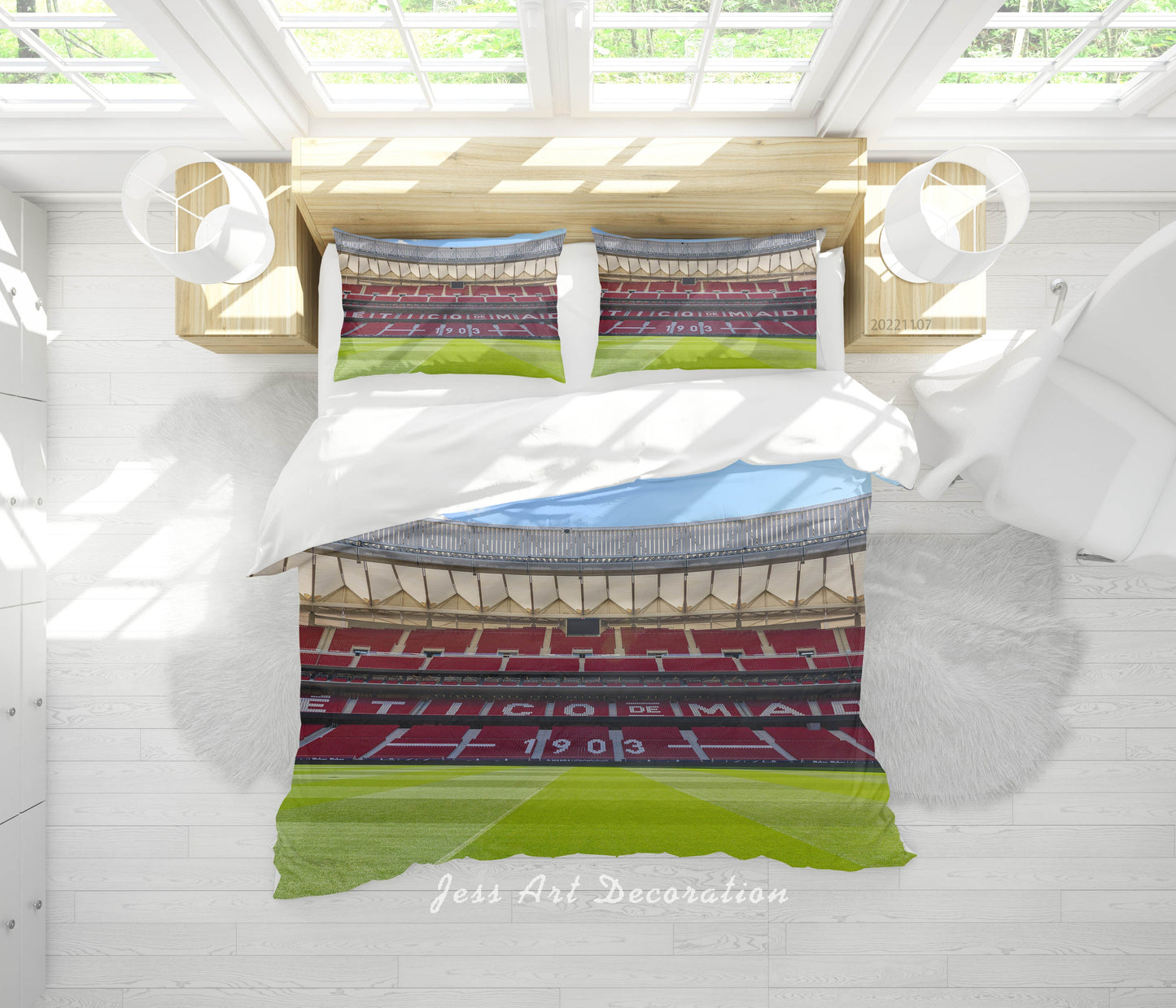 3D Atletico Madrid Spectator Seats Sky Quilt Cover Set Bedding Set Duvet Cover Pillowcase 835