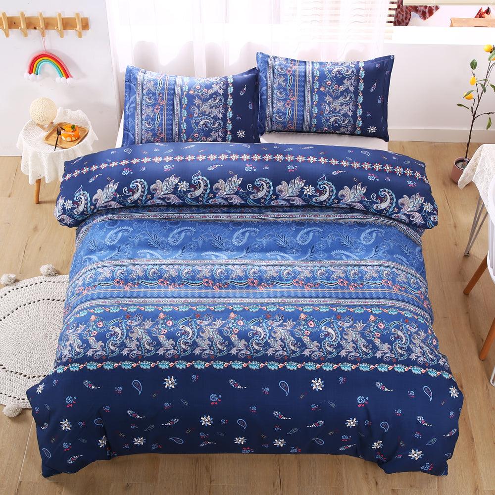 3D Blue Paisley Floral Quilt Cover Set Bedding Set Duvet Cover Pillowcases 512