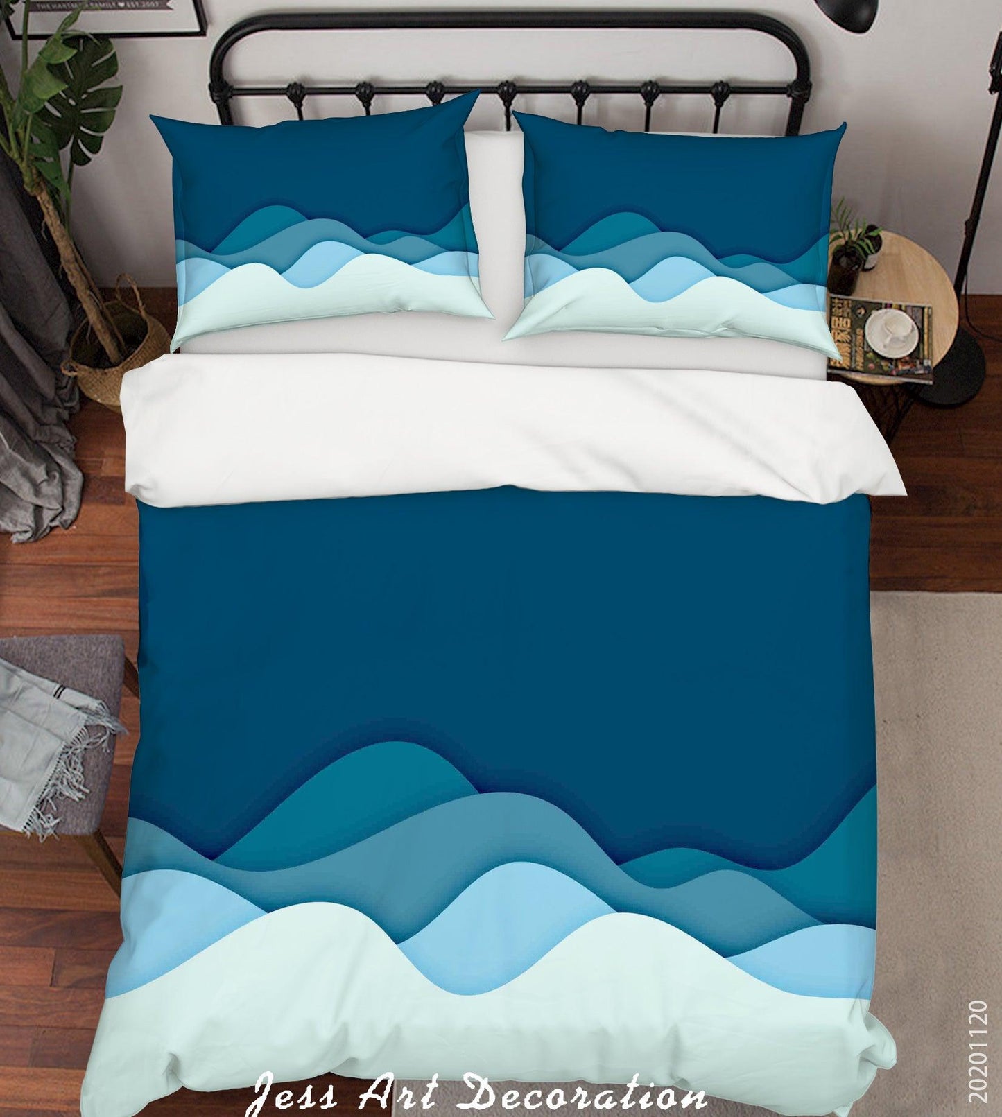 3D Abstract Blue Ocean Quilt Cover Set Bedding Set Duvet Cover Pillowcases LXL