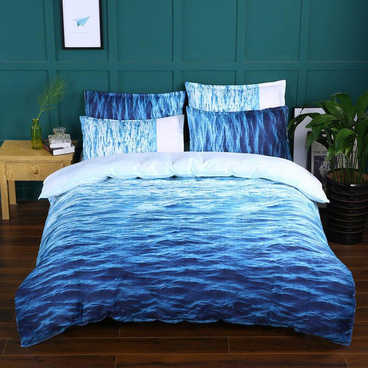 3D Blue Sea Quilt Cover Set Bedding Set Pillowcases 45
