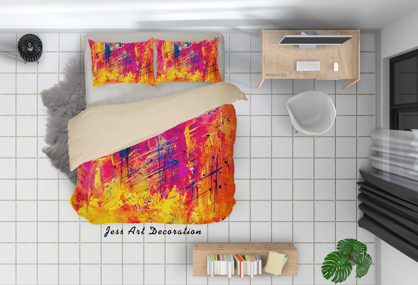 3D Abstract Red Graffiti Quilt Cover Set Bedding Set Duvet Cover Pillowcases 49