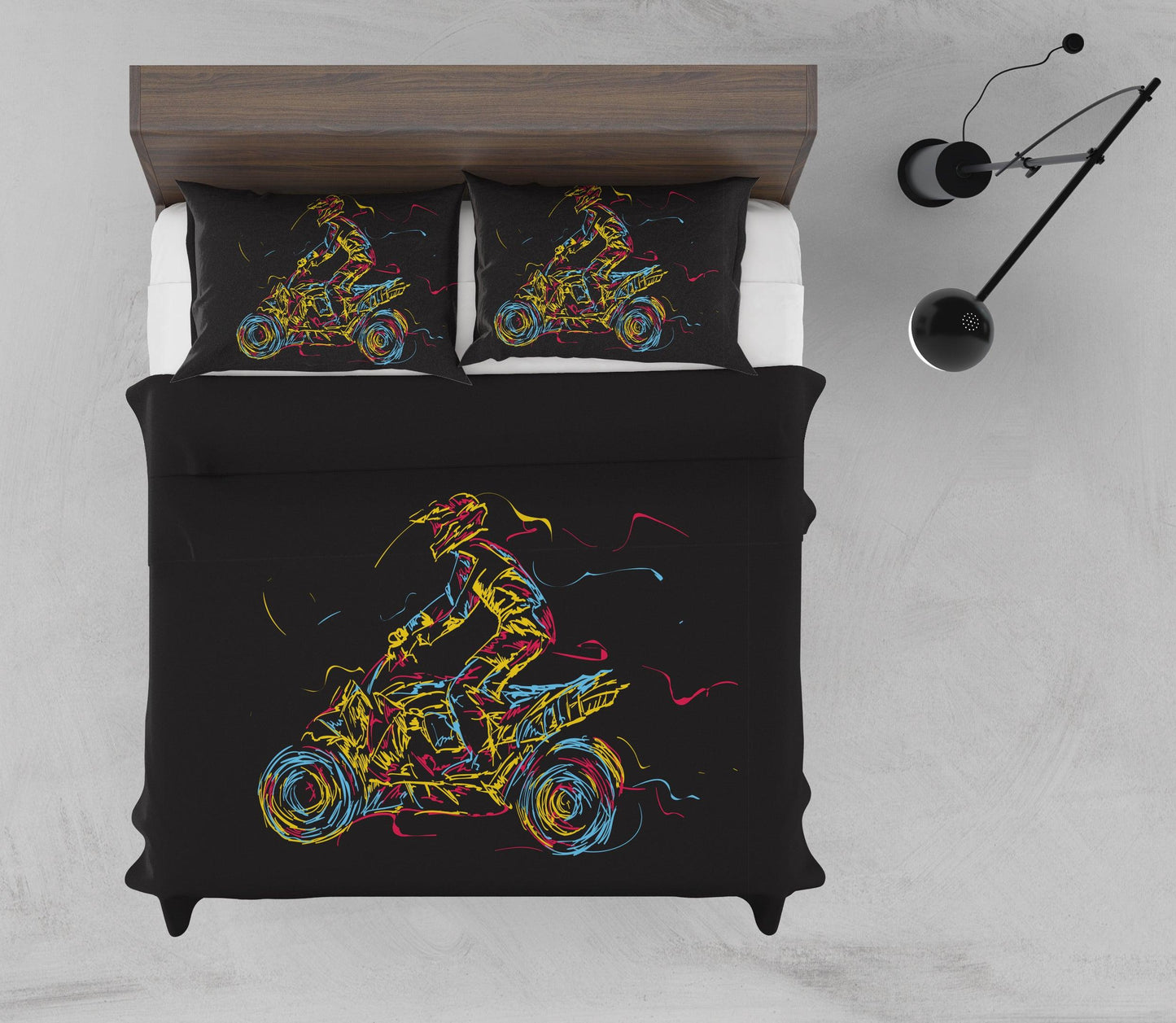 3D Abstract Colorful Motorcycle Quilt Cover Set Bedding Set Pillowcases LQH A002