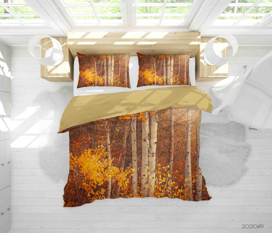 3D Autumn Forest Landscape Quilt Cover Set Bedding Set Duvet Cover Pillowcases 225