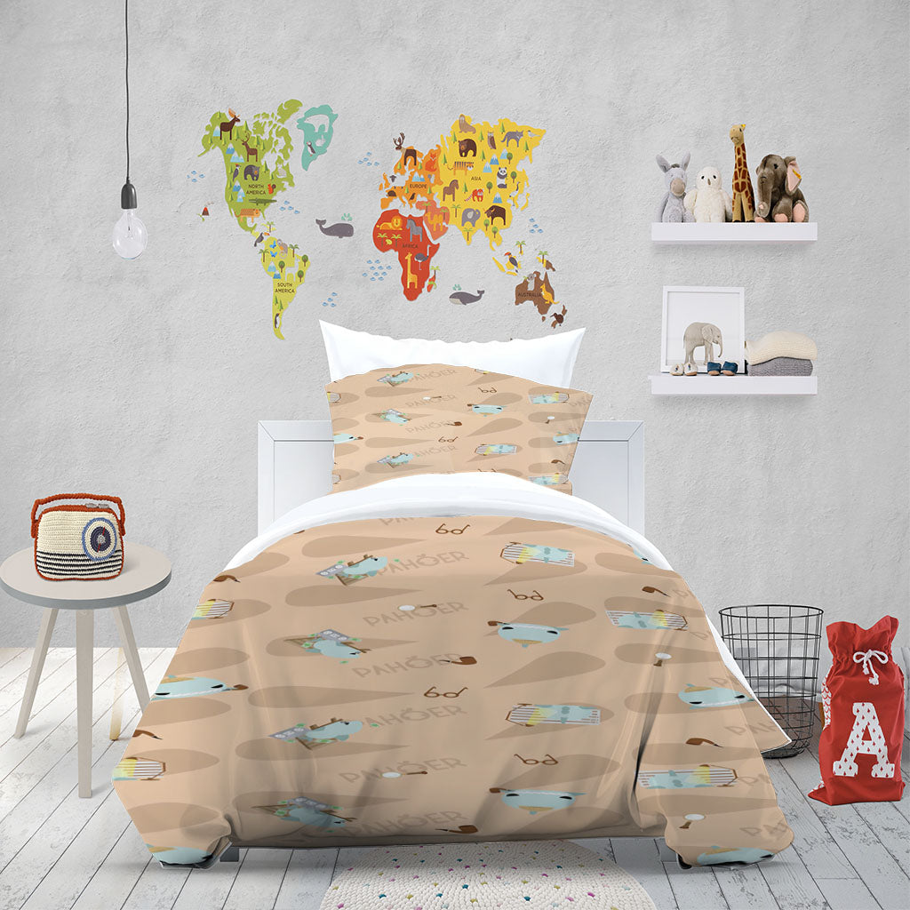 3D Cartoon Note Letter Pink Quilt Cover Set Bedding Set Duvet Cover Pillowcase 1407