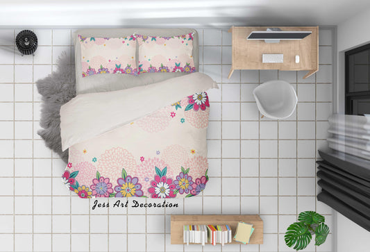 3D Cartoon Floral Pattern Quilt Cover Set Bedding Set Duvet Cover Pillowcases A009 LQH