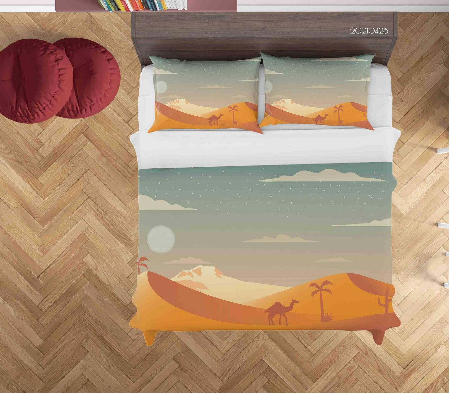3D Cartoon Desert Camel Landscape Quilt Cover Set Bedding Set Duvet Cover Pillowcases 263