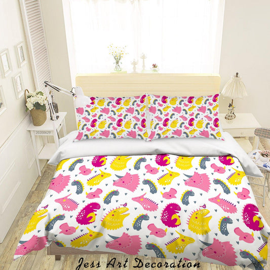 3D Cartoon Dinosaur Quilt Cover Set Bedding Set Duvet Cover Pillowcases SF29