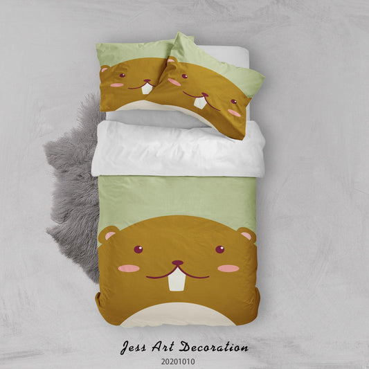 3D Cartoon Cute Animal Mole Quilt Cover Set Bedding Set Duvet Cover Pillowcases WJ 9524