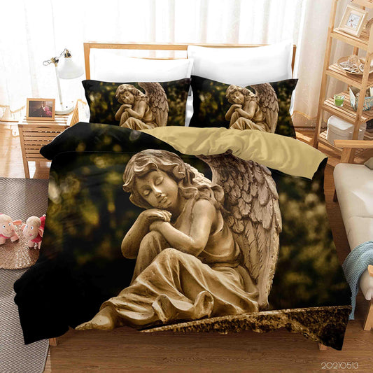 3D Art Angel Sculpture Quilt Cover Set Bedding Set Duvet Cover Pillowcases 203