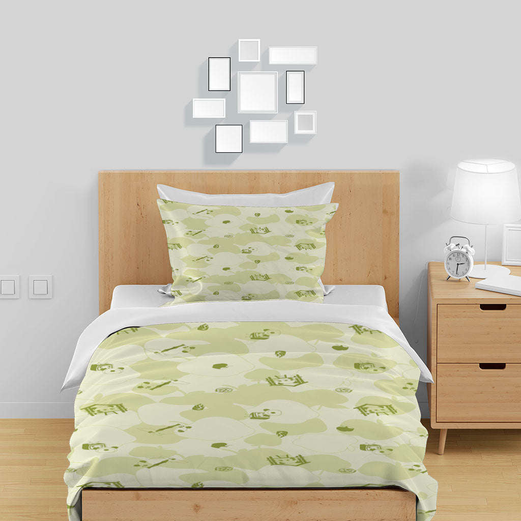 3D Cartoon Dog Cloud Green Quilt Cover Set Bedding Set Duvet Cover Pillowcase 1408