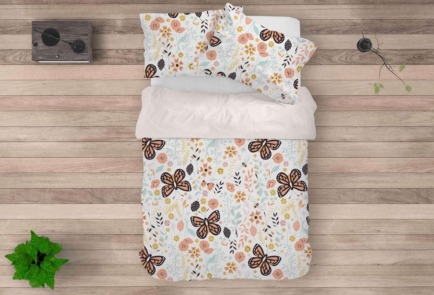 3D Butterfly Floral Leaves Branch Quilt Cover Set Bedding Set Pillowcases 41