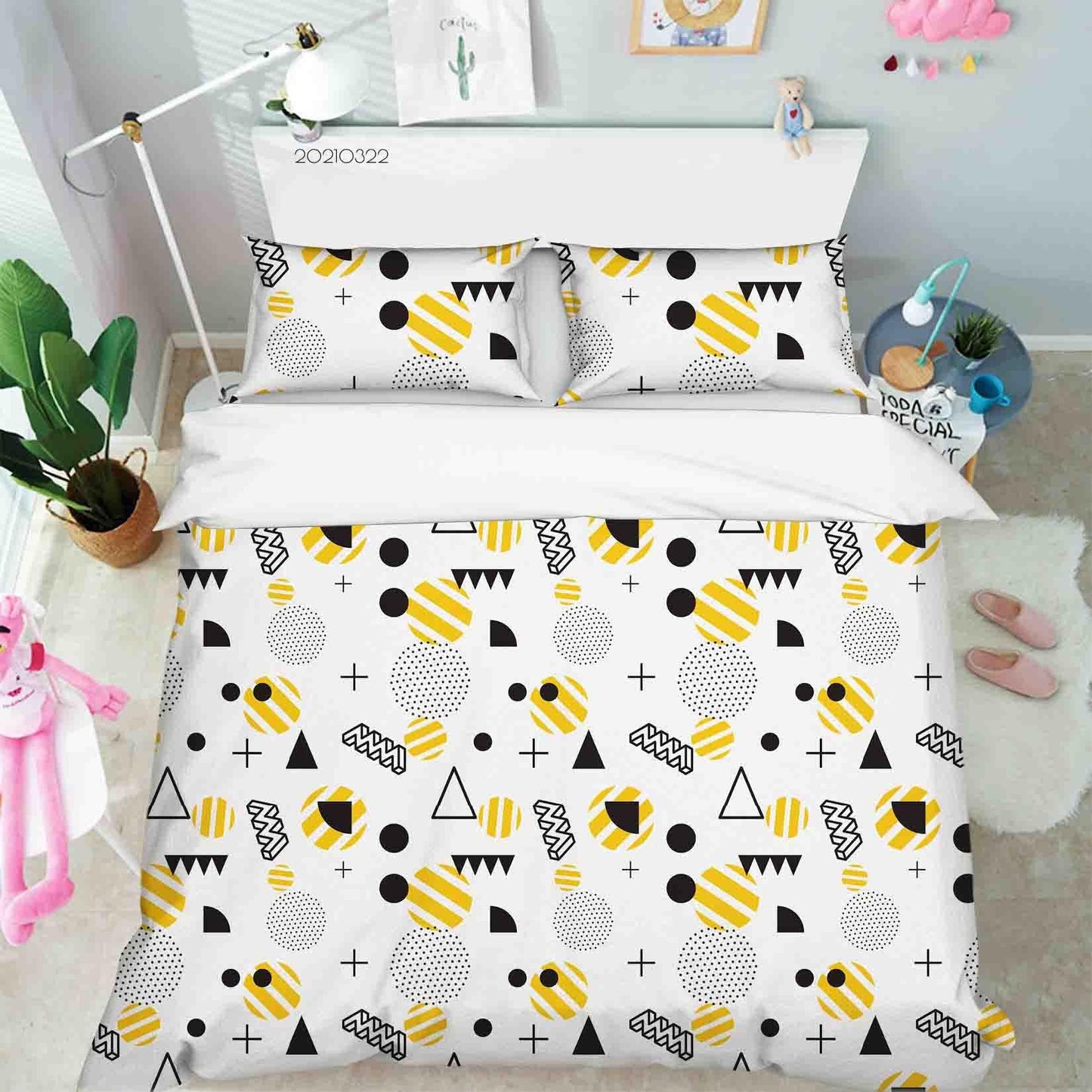 3D Abstract Geometric Pattern Quilt Cover Set Bedding Set Duvet Cover Pillowcases LQH 7