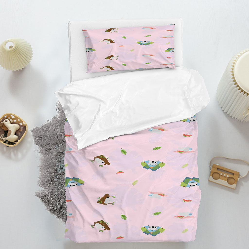 3D Cartoon Dog Leaf Pink Quilt Cover Set Bedding Set Duvet Cover Pillowcase 1405