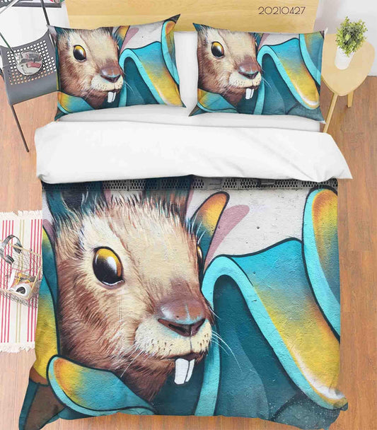 3D Abstract Graffiti Mouse Quilt Cover Set Bedding Set Duvet Cover Pillowcases 127