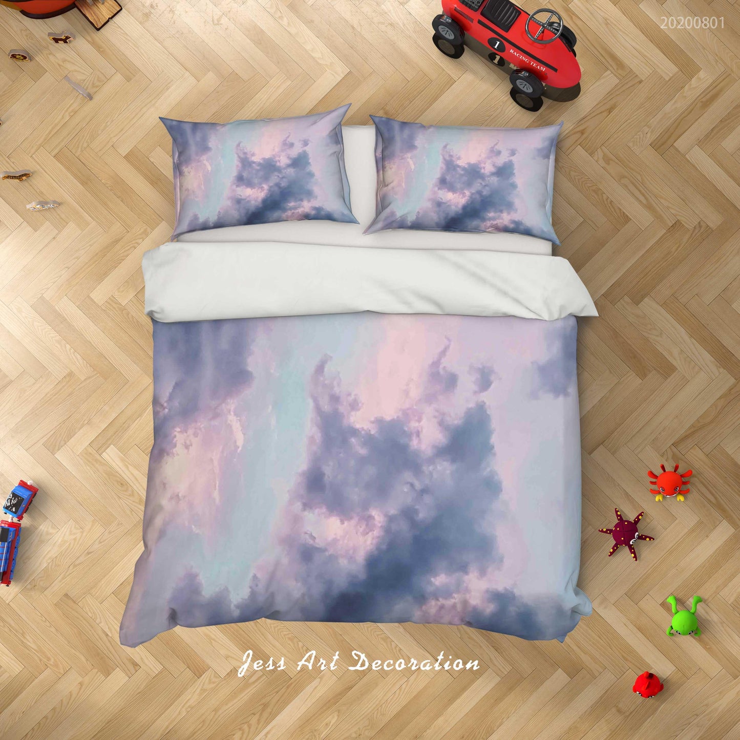 3D Blue Cloud Illustration Quilt Cover Set Bedding Set Duvet Cover Pillowcases LXL 220