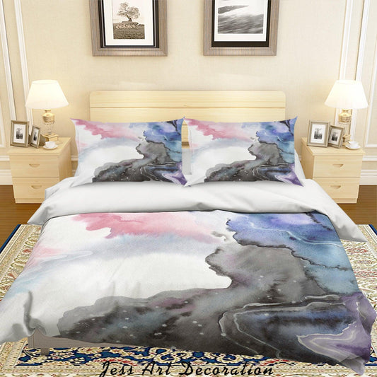 3D Abstract Watercolor Painting Quilt Cover Set Bedding Set Pillowcases 57