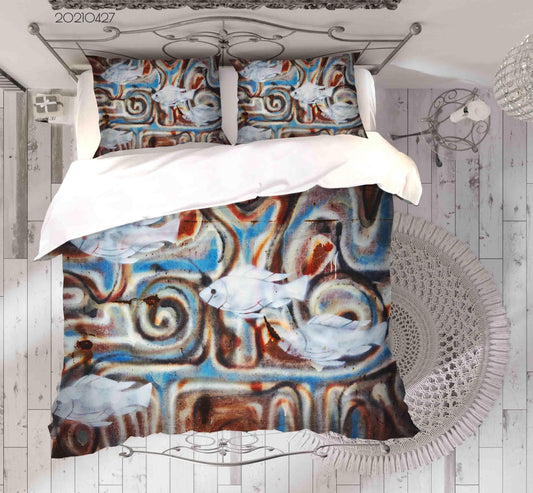 3D Abstract Street Colored Graffiti Quilt Cover Set Bedding Set Duvet Cover Pillowcases 122