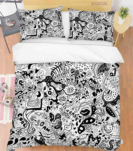 3D Abstract Art Graffiti Quilt Cover Set Bedding Set Duvet Cover Pillowcases 63