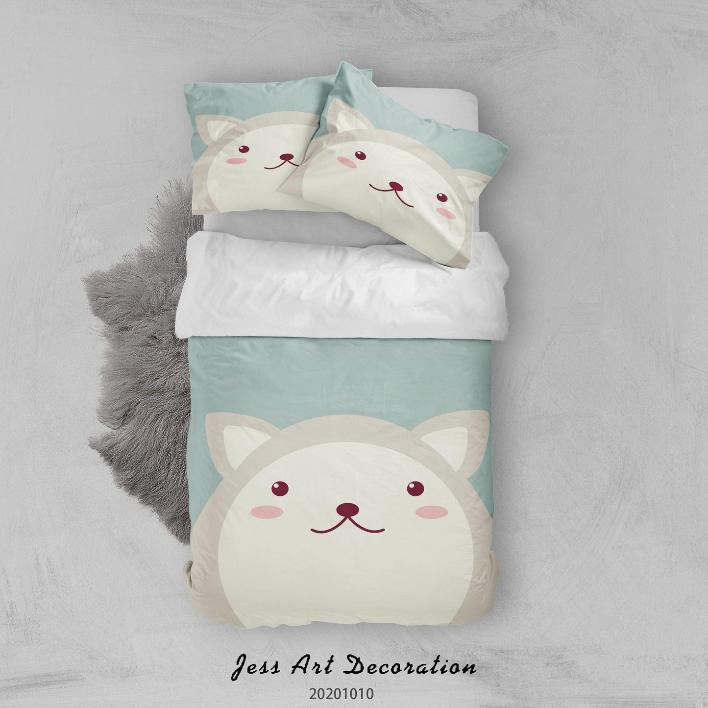 3D Cartoon Cute Animal  Squirrel Quilt Cover Set Bedding Set Duvet Cover Pillowcases WJ 9540