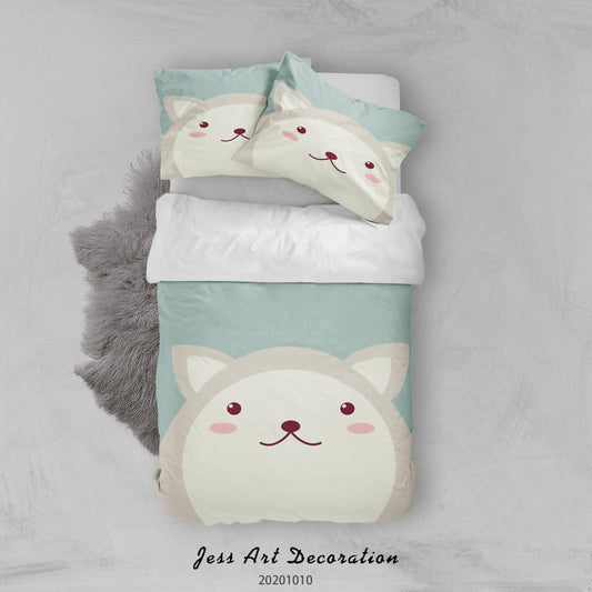 3D Cartoon Cute Animal  Squirrel Quilt Cover Set Bedding Set Duvet Cover Pillowcases WJ 9540