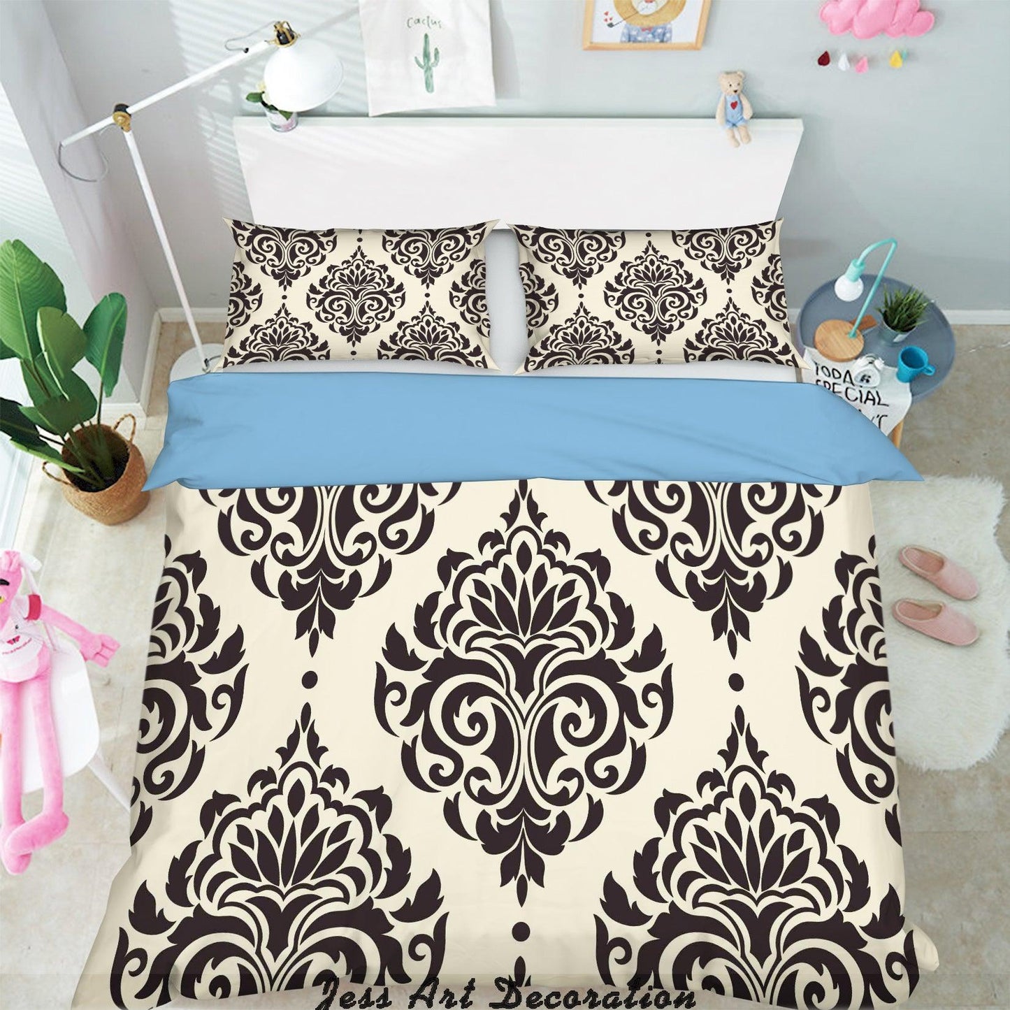 3D Black White Plaid Plates Pattern Quilt Cover Set Bedding Set Pillowcases 192