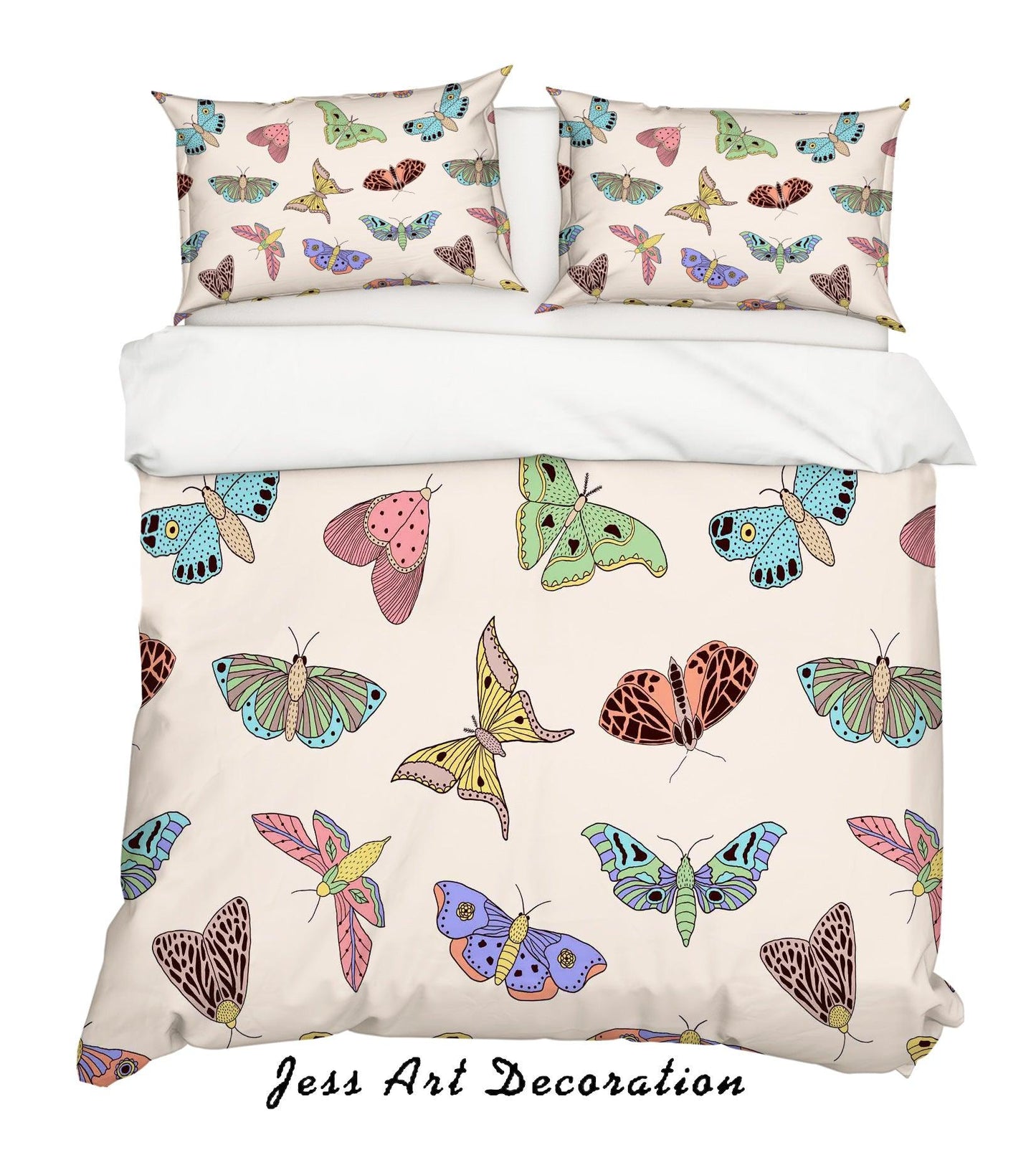 3D Cartoon Color Butterfly Quilt Cover Set Bedding Set Pillowcases 108