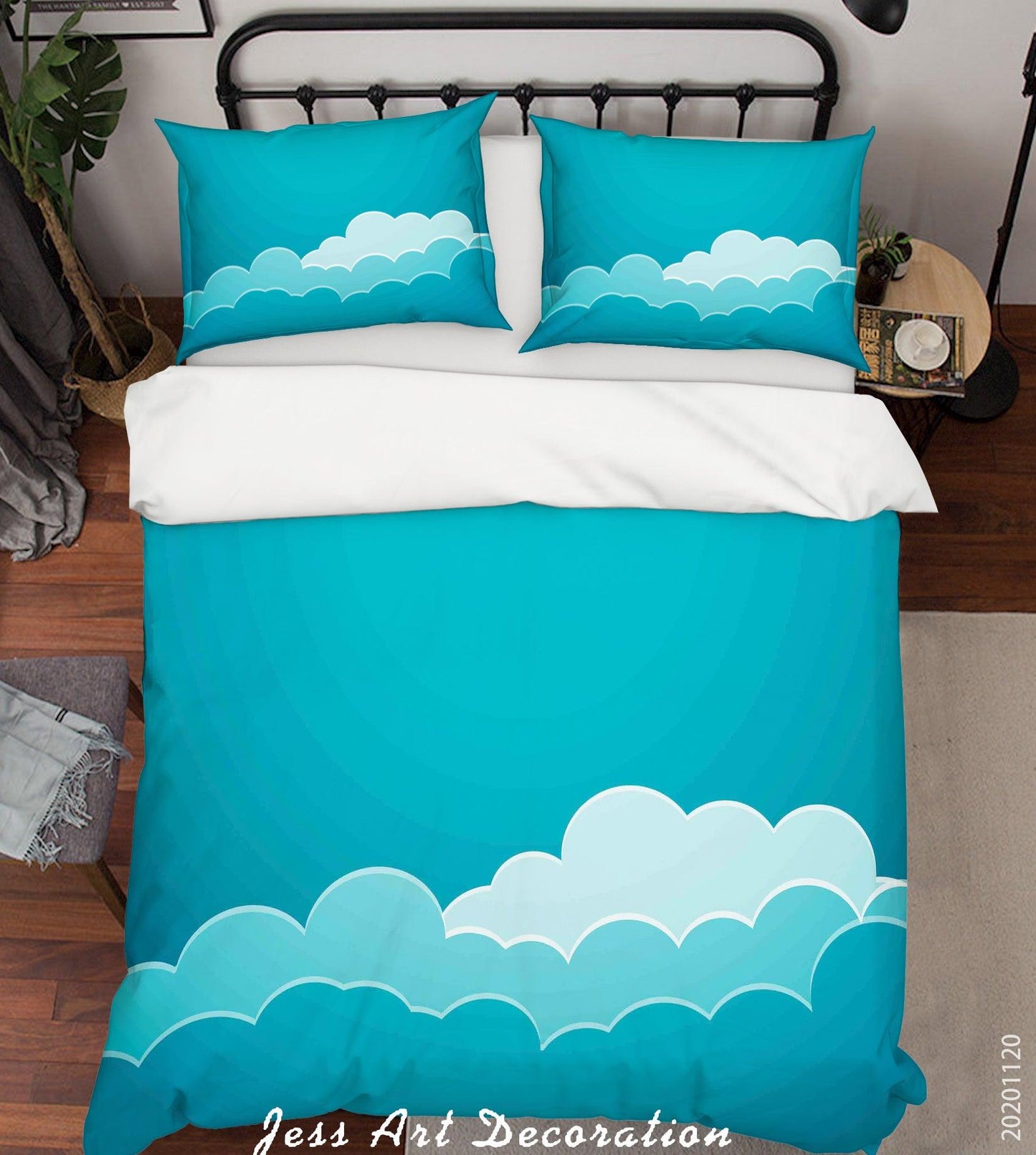 3D Blue Cloud Quilt Cover Set Bedding Set Duvet Cover Pillowcases LXL