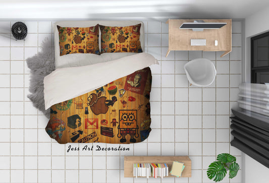 3D Board Logo Trademark Quilt Cover Set Bedding Set Pillowcases 116