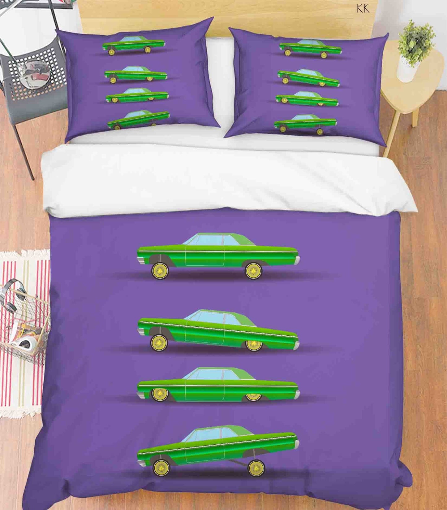 3D Automobile Violet Quilt Cover Set Bedding Set Duvet Cover Pillowcase 374