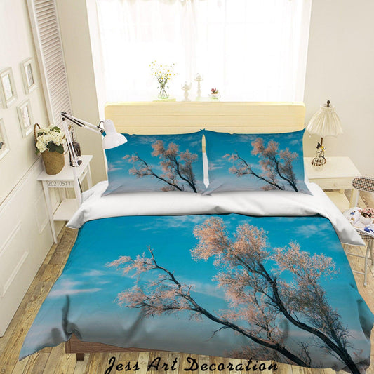 3D Blue Sky Floral Branch Quilt Cover Set Bedding Set Duvet Cover Pillowcases 562