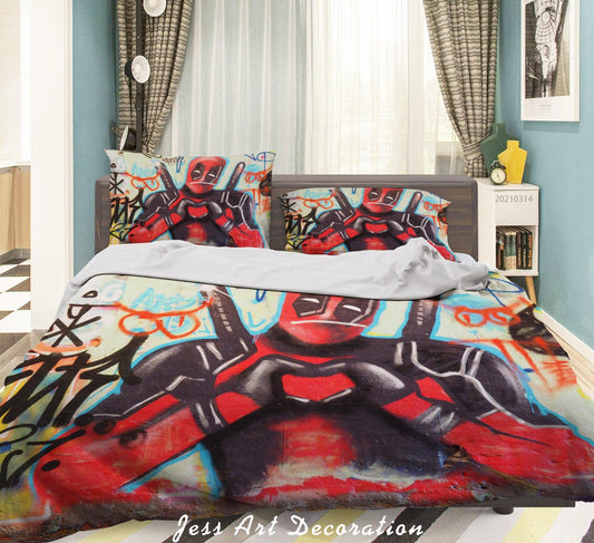 3D Abstract Colored Street Graffiti Quilt Cover Set Bedding Set Duvet Cover Pillowcases 204