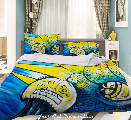 3D Abstract Colored Street Graffiti Quilt Cover Set Bedding Set Duvet Cover Pillowcases 201