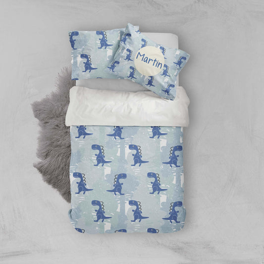 3D Blue Dinosaur Quilt Cover Set Bedding Set Pillowcases 59