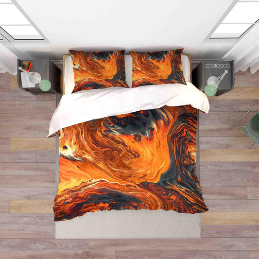 3D Abstract Orange Marble Texture Quilt Cover Set Bedding Set Duvet Cover Pillowcases 101