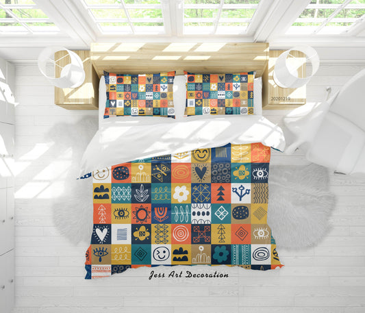 3D Abstract Color Checkered Pattern Quilt Cover Set Bedding Set Duvet Cover Pillowcases 37