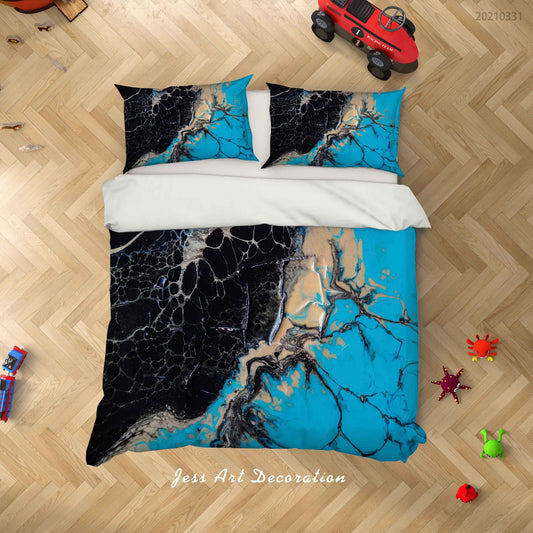 3D Abstract Blue Marble Quilt Cover Set Bedding Set Duvet Cover Pillowcases 155