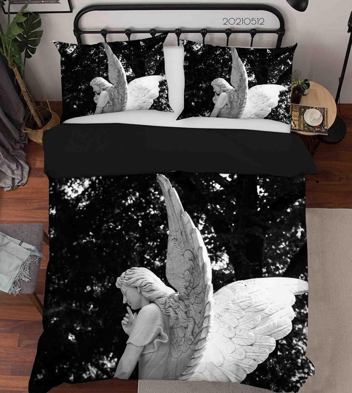 3D Art Angel Sculpture Quilt Cover Set Bedding Set Duvet Cover Pillowcases 198