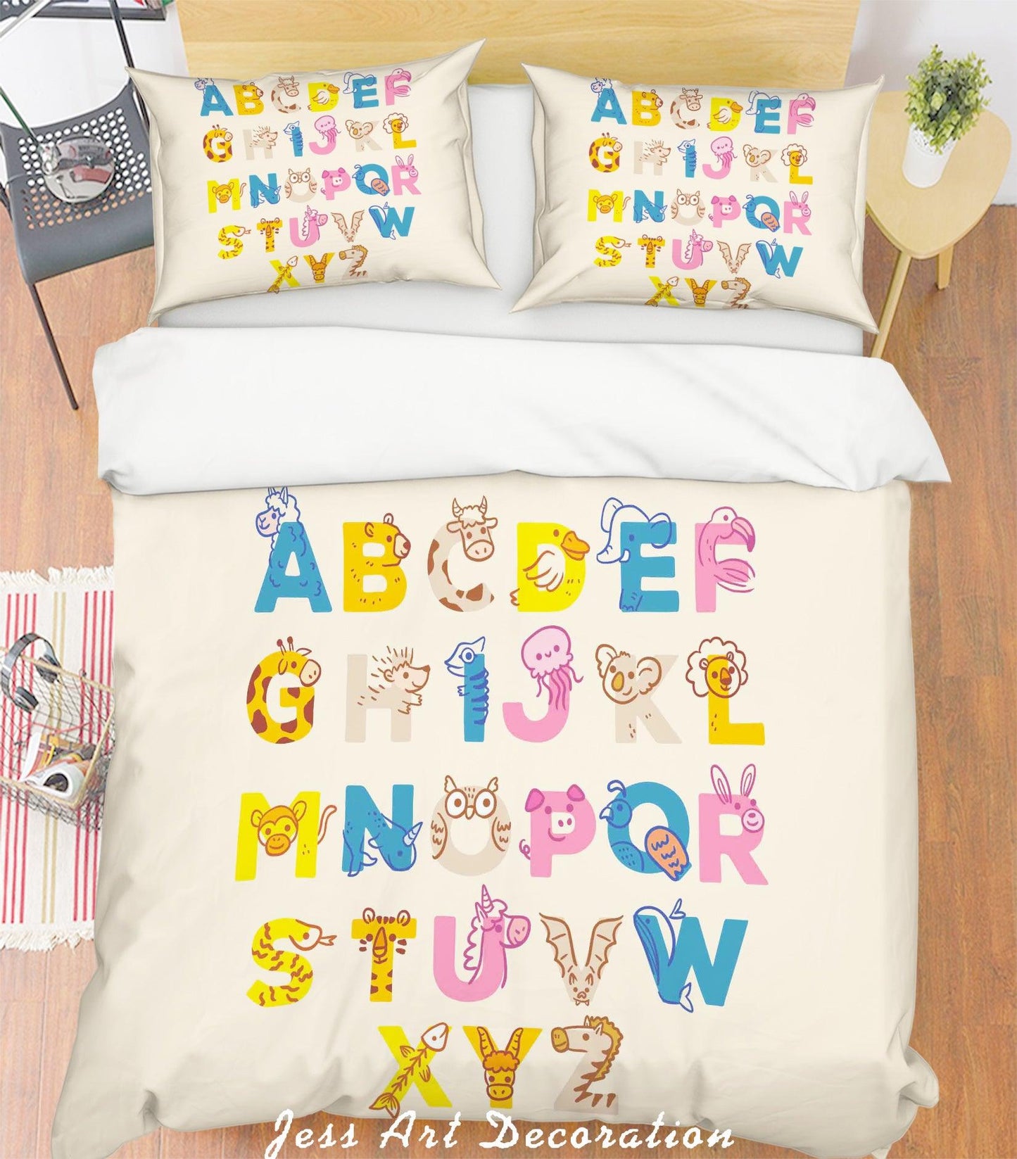 3D Cartoon Letters Quilt Cover Set Bedding Set Pillowcases 255