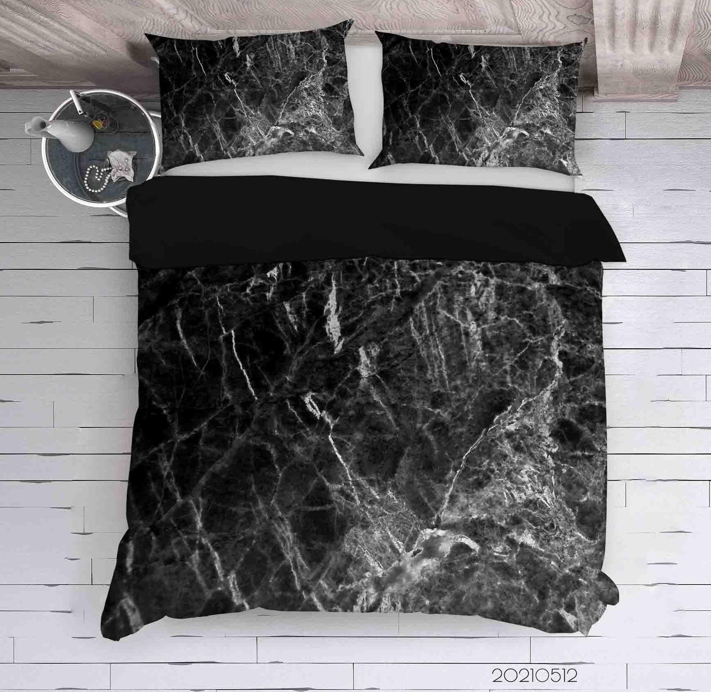 3D Black Marble Texture Quilt Cover Set Bedding Set Duvet Cover Pillowcases 211