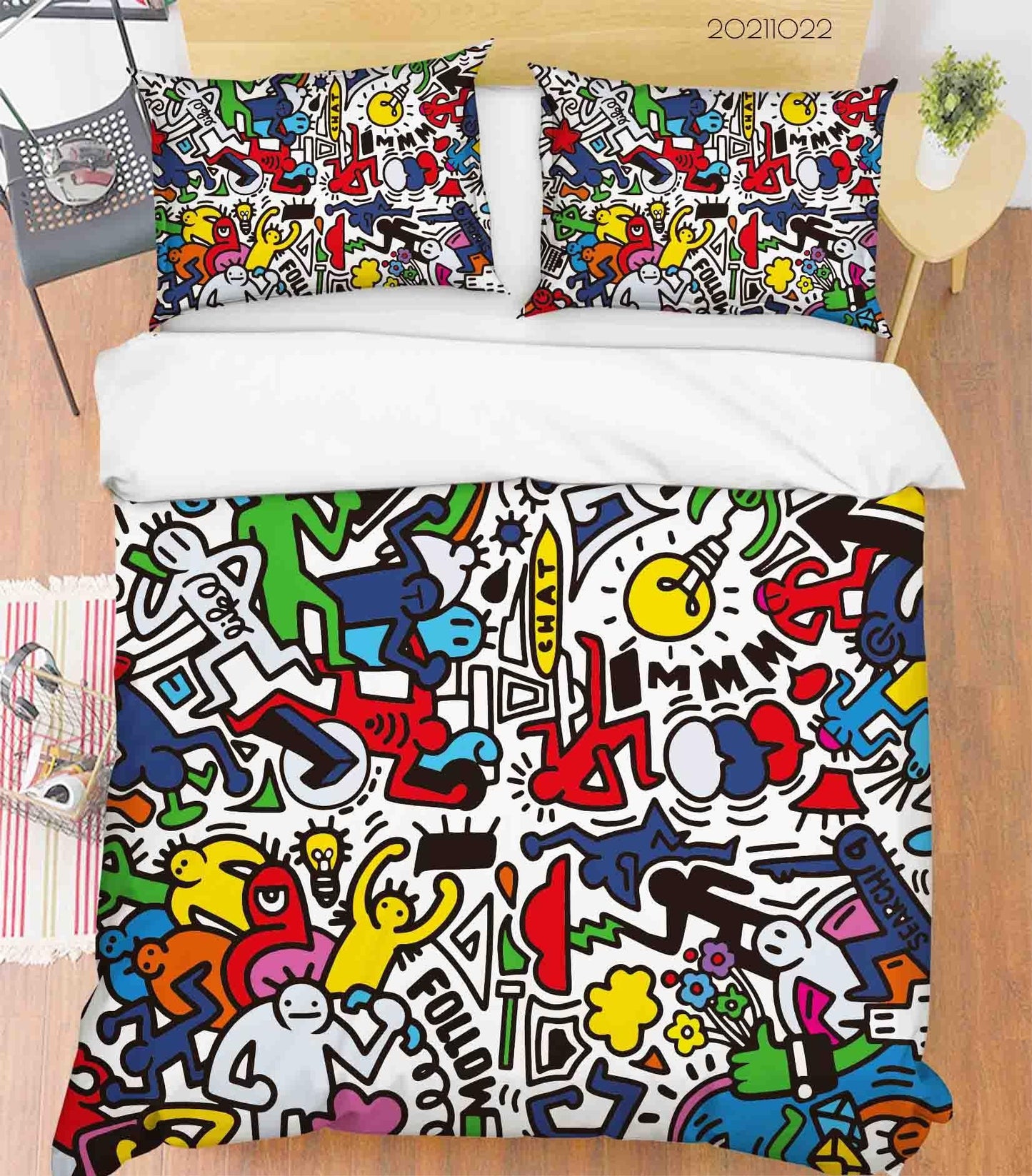 3D Abstract Illustration Art Doodle Quilt Cover Set Bedding Set Duvet Cover Pillowcases 97
