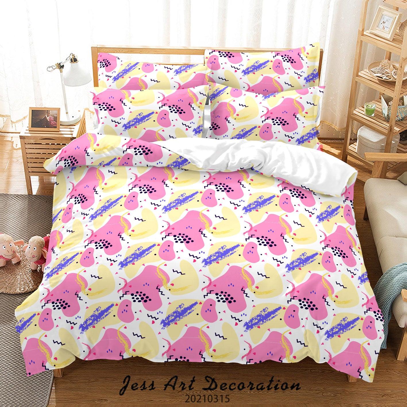 3D Abstract Pink Pattern Quilt Cover Set Bedding Set Duvet Cover Pillowcases 73
